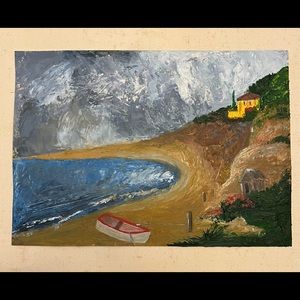 Original-Not a print: Oil and Oil Pastel Painting on Heavy Card-stock 8 1/2”x11”